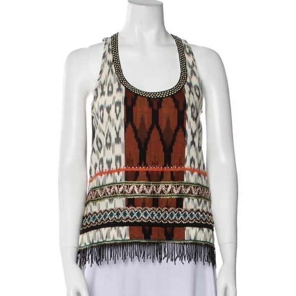 Nicole Miller Tops - Nicole Miller Fringe Beaded Top